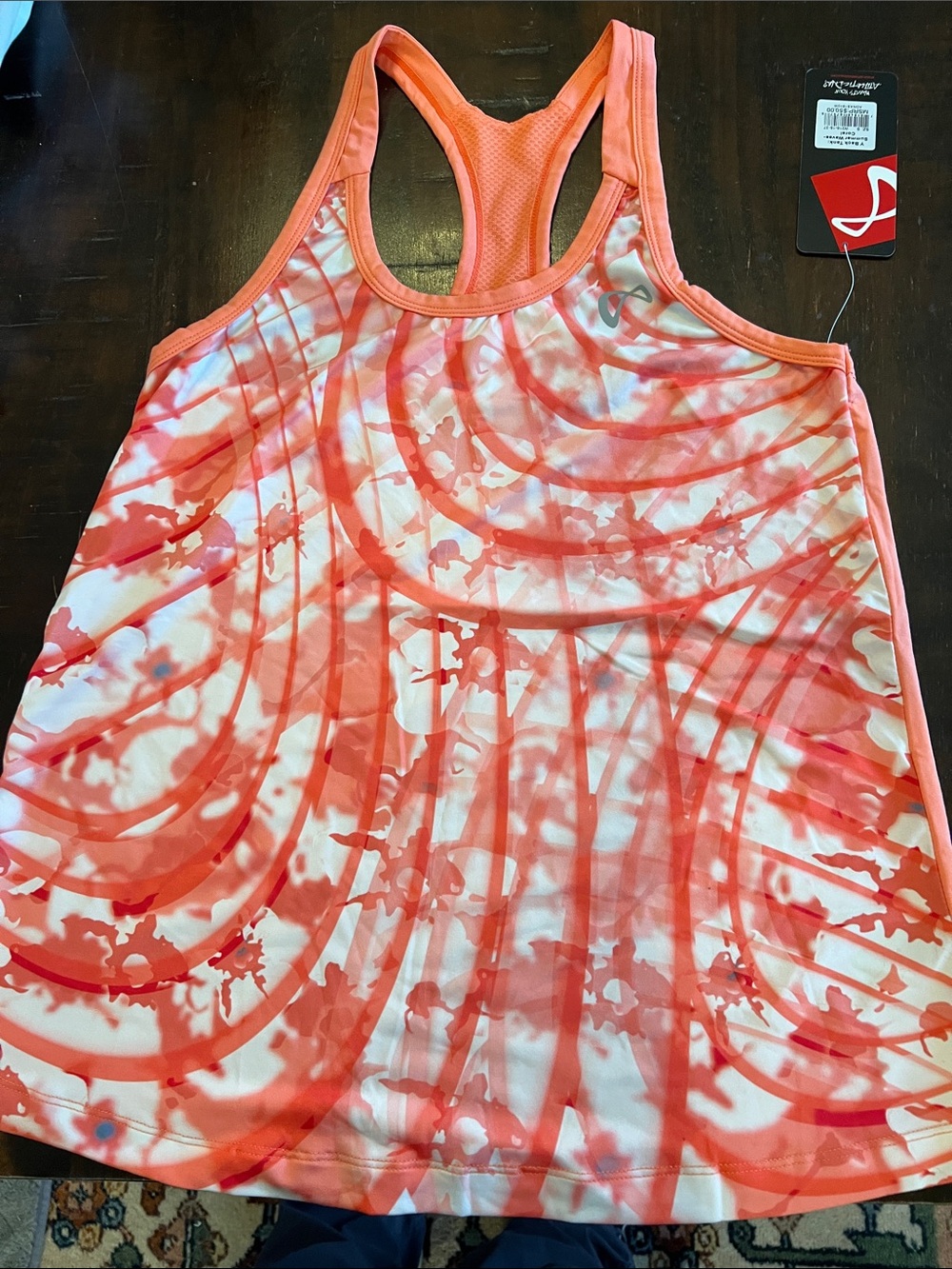 🖤 Women Performance
 Racerback Tank Top 
Size Small
Summer Waves-Coral